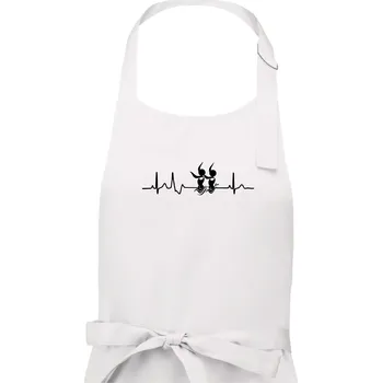 Kuchyňská zástěra EKG synchronizované plavání - Dámská zástěra na vaření - Univerzální velikost ( Bílá )