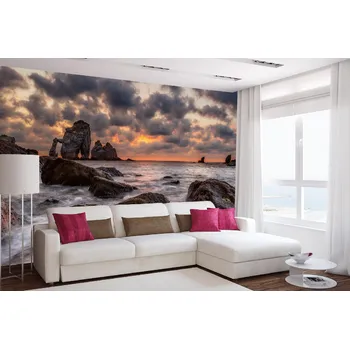 Fototapeta DIMEX | Samolepicí vliesová fototapeta na zeď Mořský chrám MA-5-3118 | 375 x 250 cm | bílá, žlutá, šedá + Samolepicí vliesová fototapeta na stěnu DIMEX Mořský chrám MA53118 v rozměru 375 x 250 cm