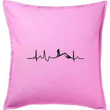 Polštář Skialp EKG hory - Polštář 50x50 - 50x50 - Pouze potah ( Růžová )