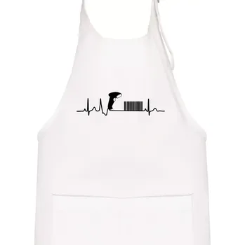 Kuchyňská zástěra EKG prodavačka - Dětská zástěra na vaření - Univerzální velikost ( Bílá )