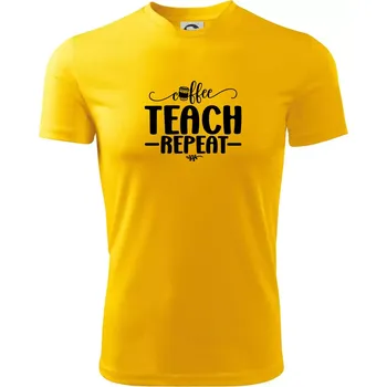Pánské tričko Coffee teach repeat - Pánské triko Fantasy sportovní (dresovina) - XL ( Žlutá )