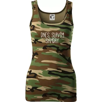 Dnes slavím Sámday - Dámské Maskáčové tílko - 2XL ( Hnědý maskáč )