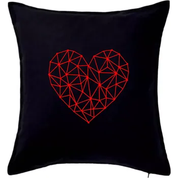 Polštář Srdce síť - Polštář 50x50 - 50x50 - Pouze potah ( Černá )