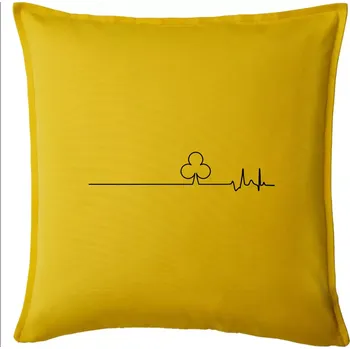 Polštář Poker EKG žaludy trefy - Polštář 50x50 - 50x50 - Pouze potah ( Žlutá )