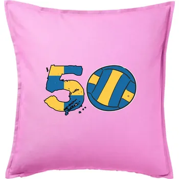 Polštář Volejbal kulaté narozeniny 50 - Polštář 50x50 - 50x50 - Pouze potah ( Růžová )