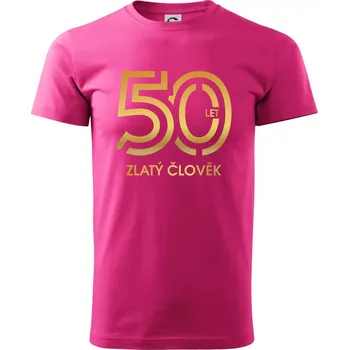 50 let zlatý člověk - Klasické pánské triko vyšší gramáže - XS ( Purpurová )