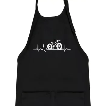 Kuchyňská zástěra EKG fatbike - Dětská zástěra na vaření - Univerzální velikost ( Černá )