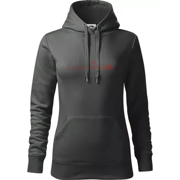 Dámská mikina Poker EKG kule kára - Mikina dámská Cape s kapucí - L ( Tmavá břidlice (šedá se zeleným nádechem) )