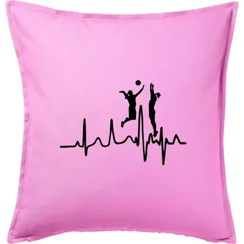 Polštář EKG volejbalistky - Polštář 50x50 - 50x50 - Pouze potah ( Růžová )
