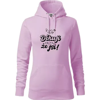 Dámská mikina Psací děkuji za to, že jsi - Mikina dámská Cape s kapucí - S ( Orchid )