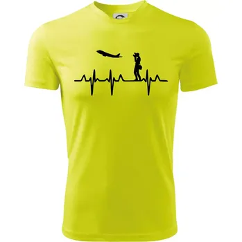 EKG spotter - Dětské triko sportovní (dresovina) - 146 cm/10 let ( Neonově žlutá )