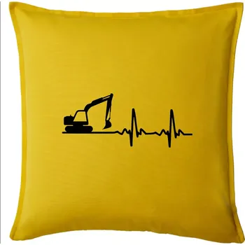 Polštář EKG bagr - Polštář 50x50 - 50x50 - Pouze potah ( Žlutá )