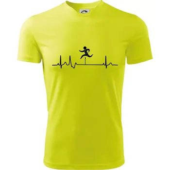 Chlapecké oblečení EKG překážkový běh - Dětské triko sportovní (dresovina) - 122 cm/6 let ( Neonově žlutá )