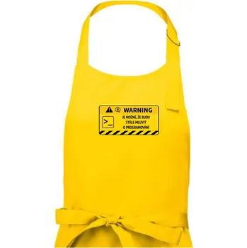 Kuchyňská zástěra Warning - Je možné, že budu mluvit o programování - Dámská zástěra na vaření - Univerzální velikost ( Žlutá )