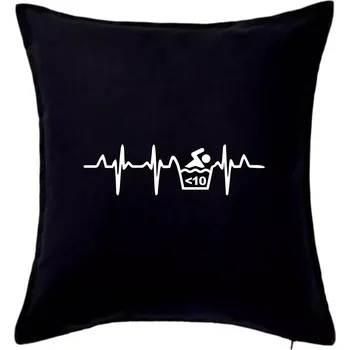 Polštář Otužilec EKG 10 - Polštář 50x50 - 50x50 - Pouze potah ( Černá )