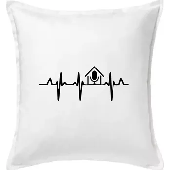Polštář EKG rumka - Polštář 50x50 - 50x50 - Pouze potah ( Bílá )