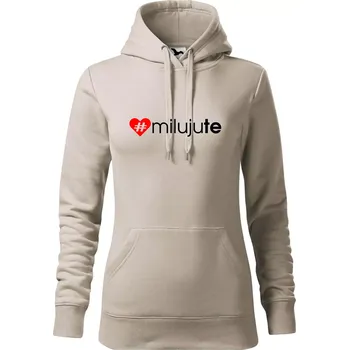 Dámská mikina Miluju tě - Mikina dámská Cape s kapucí - L ( Ledově šedá )