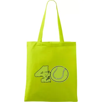 Tenis kulaté narozeniny 40 - Taška bavlněná - 42 x 38 cm ( Limetková )