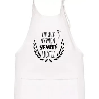 Kuchyňská zástěra Takhle vypadá skvělý učitel - Dětská zástěra na vaření - Univerzální velikost ( Bílá )