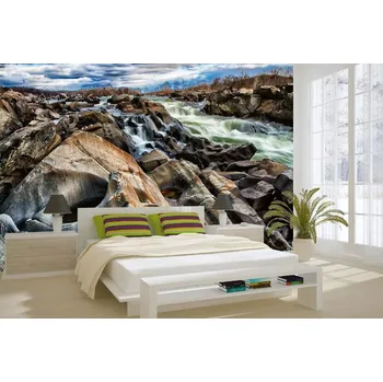 Fototapeta DIMEX | Samolepicí vliesová fototapeta na zeď Great Falls Park MA-5-3164 | 375 x 250 cm | zelená, bílá, hnědá + Samolepicí vliesová fototapeta na stěnu DIMEX Great Falls Park MA53164 v rozměru 375 x 250 cm