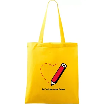 Let's draw some future - Taška bavlněná - 42 x 38 cm ( Žlutá )