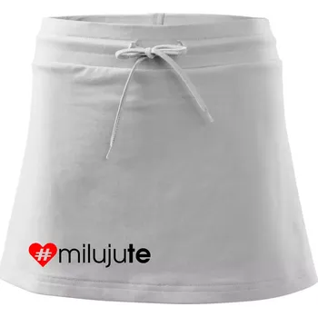 Dámská sukně Miluju tě - Sportovní sukně - two in one - XL ( Bílá )
