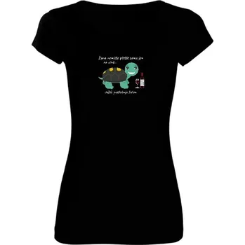 Dámské tričko Tričko s potiskem Želva a víno dámské