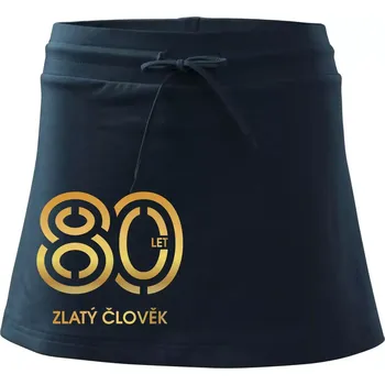 Dámská sukně 80 let zlatý člověk - Sportovní sukně - two in one - XL ( Námořní modrá (velmi tmavá - téměř černá) )