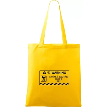 Warning mluvení - Jídlo - Taška bavlněná - 42 x 38 cm ( Žlutá )