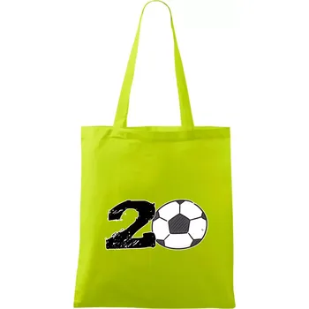 Fotbal kulaté narozeniny 20 - Taška bavlněná - 42 x 38 cm ( Limetková )