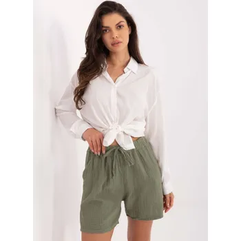 Dámské kraťasy Khaki šortky s vysokým pasem MO-