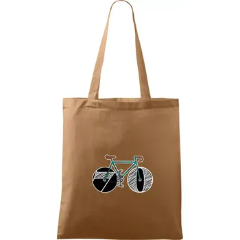 Nákupní taška Narozeniny 70 let na kole - Taška bavlněná - 42 x 38 cm ( Cappuccino )