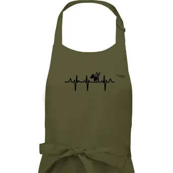 Kuchyňská zástěra EKG diabolo - Dámská zástěra na vaření - Univerzální velikost ( Khaki )