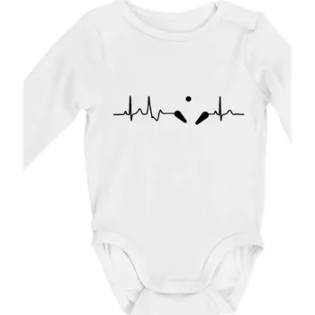 Pinball EKG - Body kojenecké s dlouhým rukávem - Dlouhý r. do 3 měs ( Bílá )