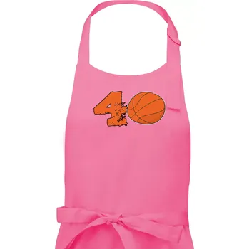 Kuchyňská zástěra Basketball kulaté narozeniny 40 - Pánská zástěra na vaření - Univerzální velikost ( Růžová )