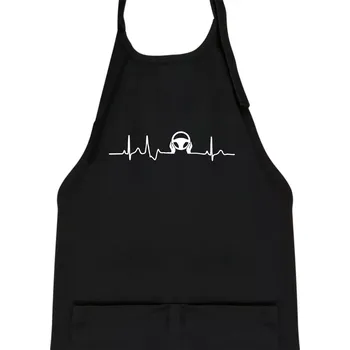 Kuchyňská zástěra EKG řidič - Dětská zástěra na vaření - Univerzální velikost ( Černá )