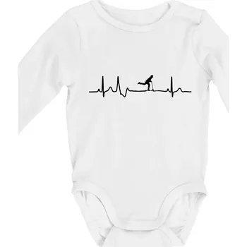 Kojenecký body EKG koloběžky - Body kojenecké s dlouhým rukávem - Dlouhý r. do 3 měs ( Bílá )