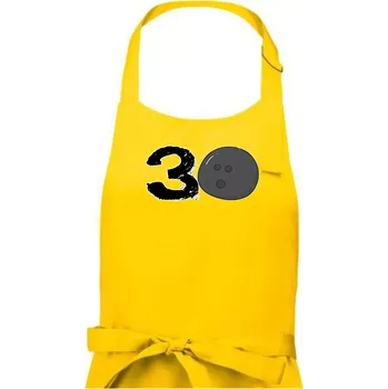 Kuchyňská zástěra Bowling kulaté narozeniny 30 - Pánská zástěra na vaření - Univerzální velikost ( Žlutá )