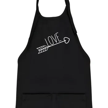 Kuchyňská zástěra Love šíp - Dětská zástěra na vaření - Univerzální velikost ( Černá )
