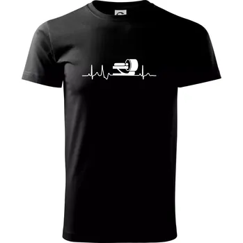 Pánské tričko EKG radiologie - Triko extra velké (5-8XL) - 6XL ( Černá )