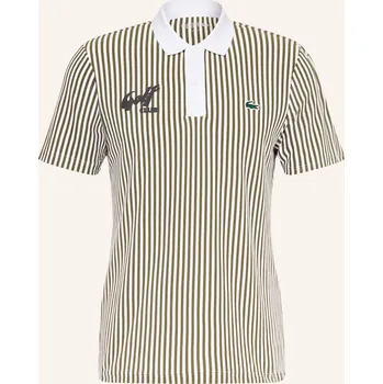Lacoste Pánská Funkční Polokošile, olivová / bílá, XXL