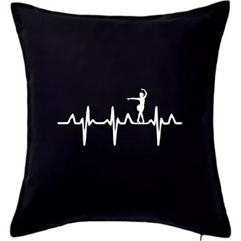 Polštář EKG tanečnice salsy - Polštář 50x50 - 50x50 - Včetně výplně ( Černá )