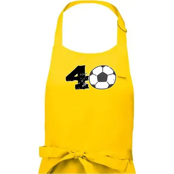 Kuchyňská zástěra Fotbal kulaté narozeniny 40 - Pánská zástěra na vaření - Univerzální velikost ( Žlutá )