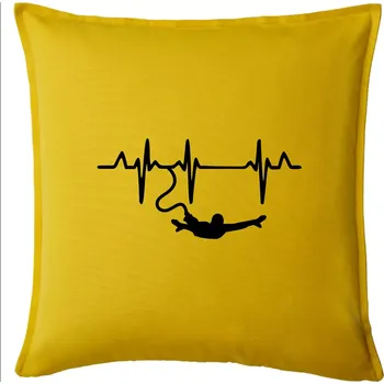 Polštář EKG bungee jumping - Polštář 50x50 - 50x50 - Pouze potah ( Žlutá )