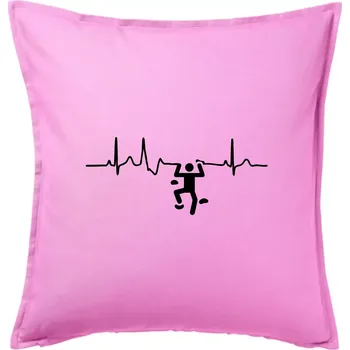 Polštář EKG lezecká stěna - Polštář 50x50 - 50x50 - Pouze potah ( Růžová )