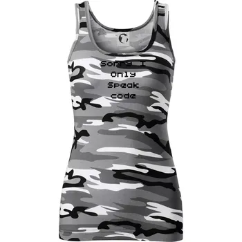 Dámské tričko Sorry I Only Speak code - Dámské Maskáčové tílko - S ( Šedý maskáč )