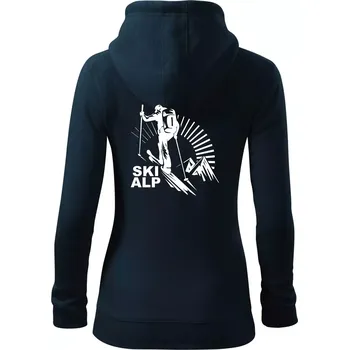 Dámská mikina Skialp trip - Dámská mikina trendy zipper s kapucí - 2XL ( Námořní modrá (velmi tmavá - téměř černá) )