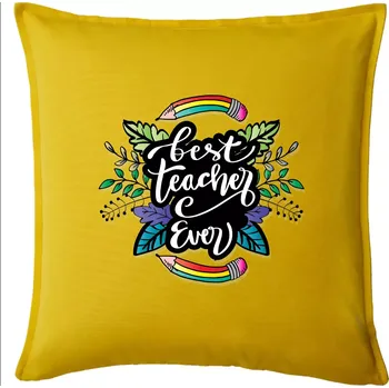 Polštář Barevné tužky best teacher ever - Polštář 50x50 - 50x50 - Pouze potah ( Žlutá )