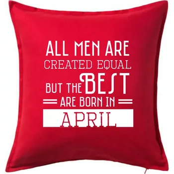 Polštář All men are created equal april - Polštář 50x50 - 50x50 - Pouze potah ( Červená )