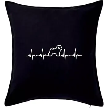 Polštář Bišonek ekg - Polštář 50x50 - 50x50 - Pouze potah ( Černá )